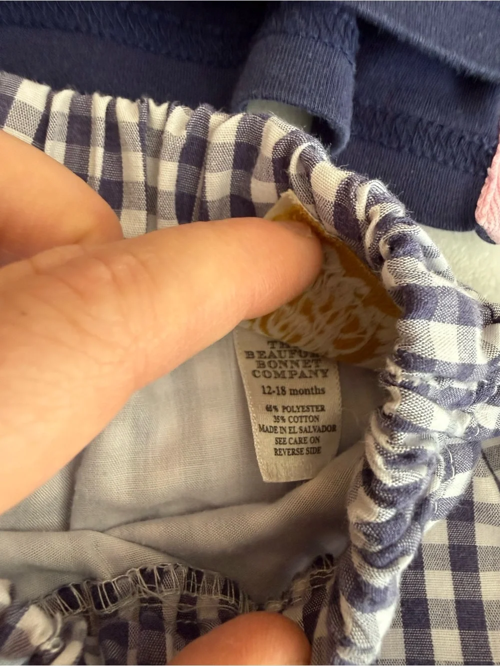 Beaufort Bonnet Company Navy Polo & Gingham Shorts Set (size 12-18M)